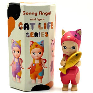 New SONNY ANGEL Happy Pink Mini Figure from Cat's Life, Opened Blind Box